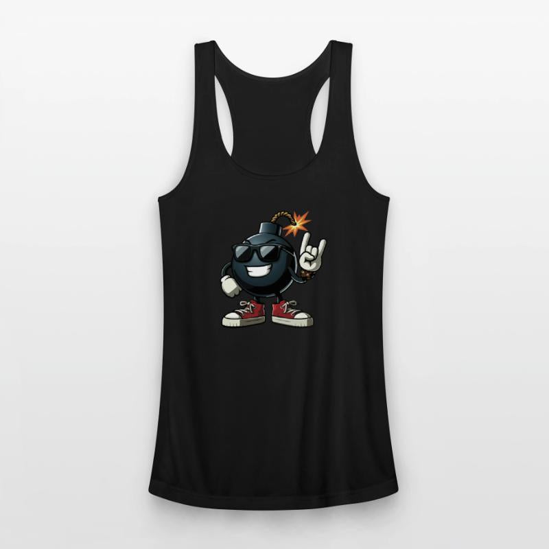 cool bomb, sunglasses, red sneakers, Rock Sign