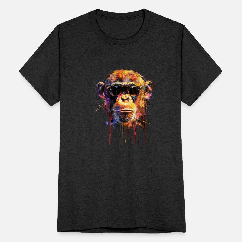 Cool Sunglasses Monkey Covered In Rainbow Paint