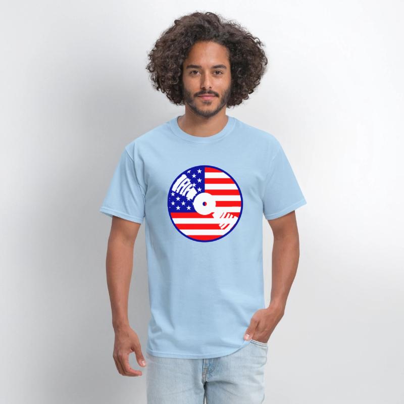 Cool USA Flag America Vinyl Music Record DJ Party