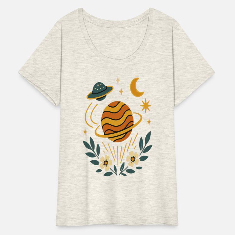 Cosmic Bloom – Retro Space Floral Design