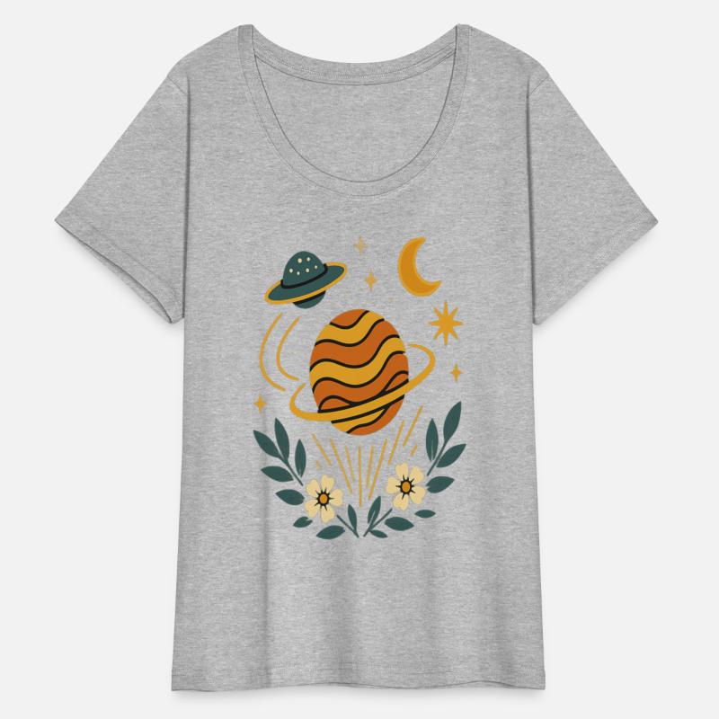 Cosmic Bloom – Retro Space Floral Design