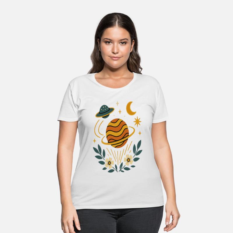 Cosmic Bloom – Retro Space Floral Design