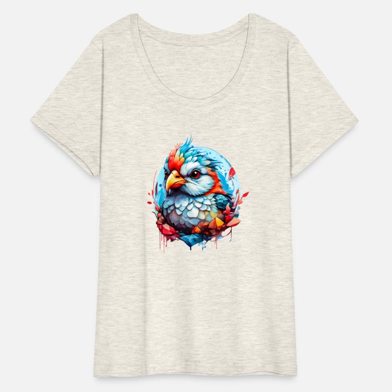 Cute Bird in Blue and Orange Illustration