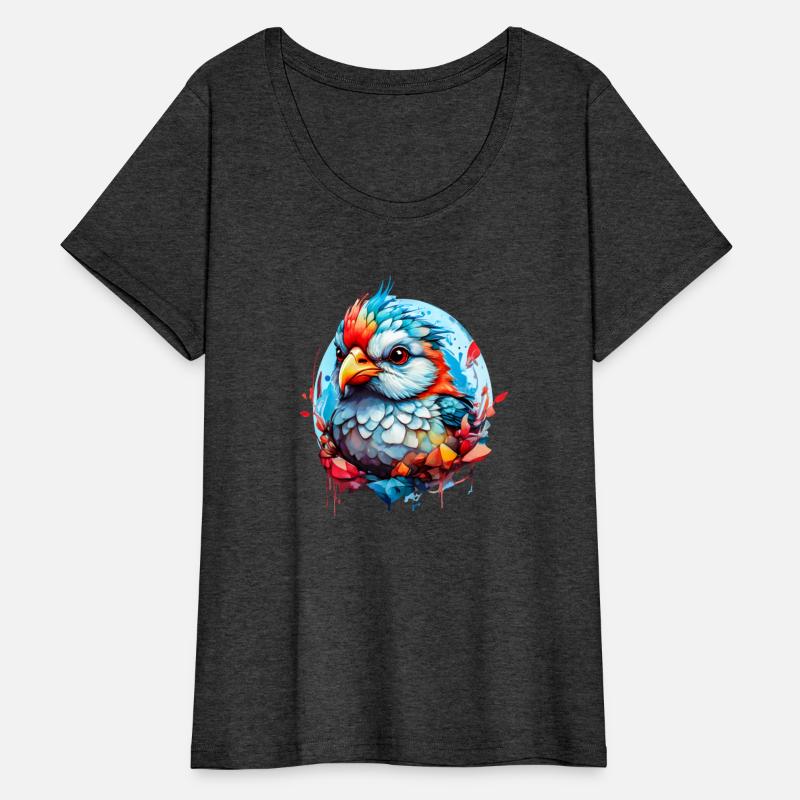 Cute Bird in Blue and Orange Illustration