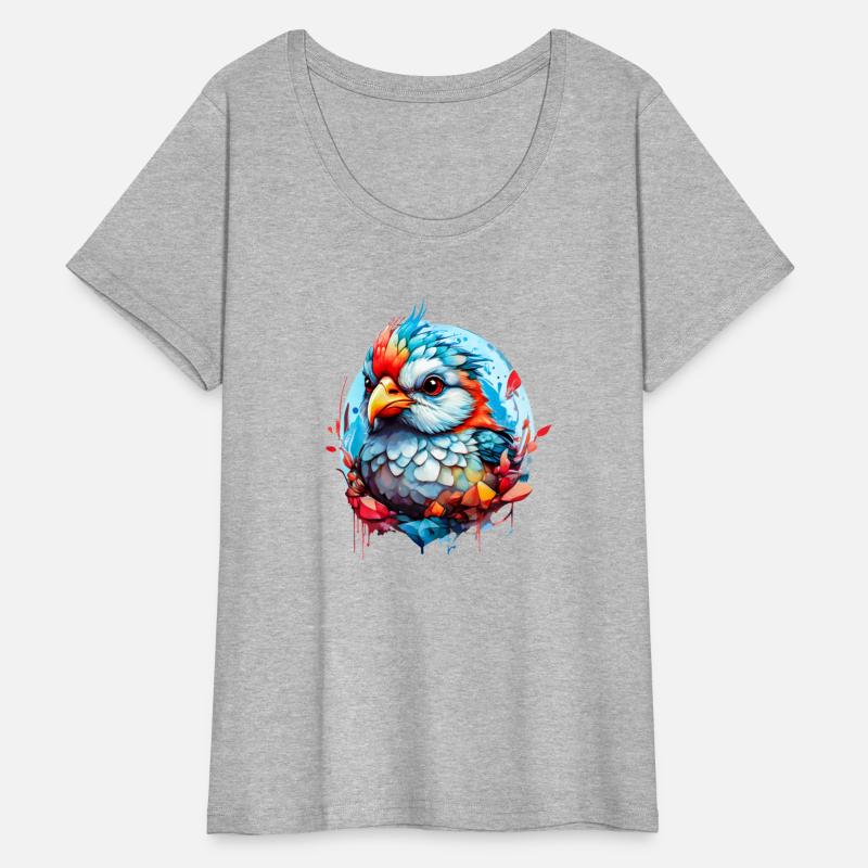 Cute Bird in Blue and Orange Illustration