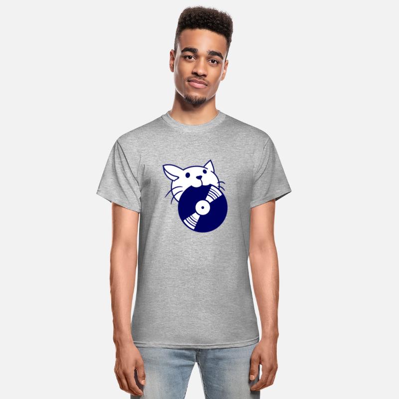 Cute DJ Cat Pet Kitten with Vinyl Record in Mouth