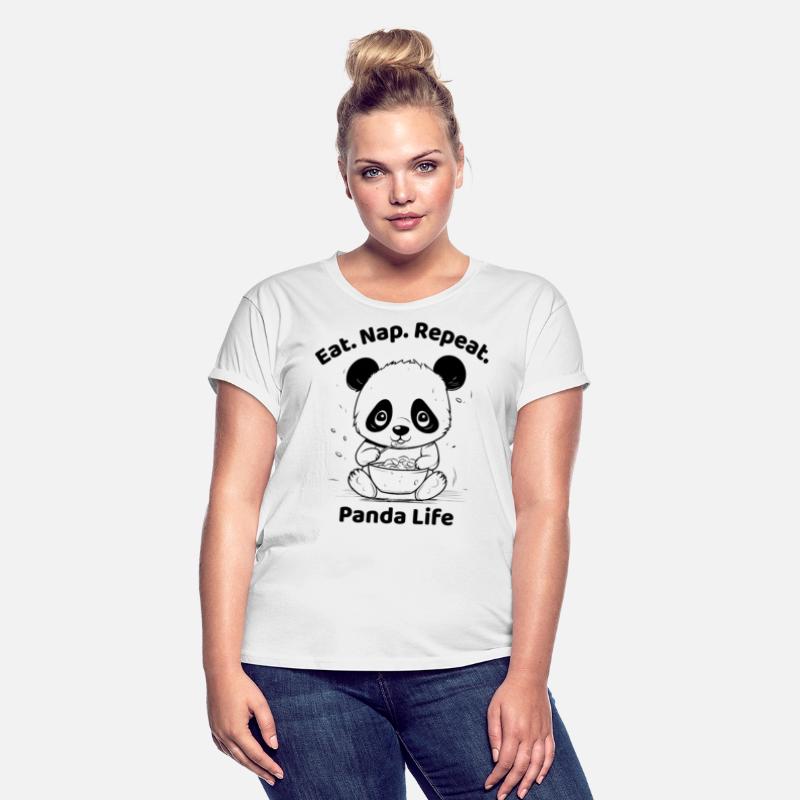 Cute Panda Eating Noodles Illustration