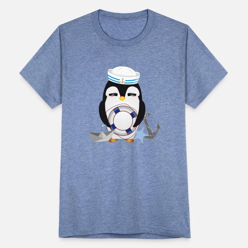 cute penguin as a sailor in marine look