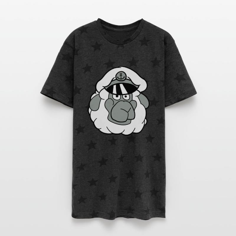 Cute Sheep Old Captain Cap Face Cool Cartoon Comic