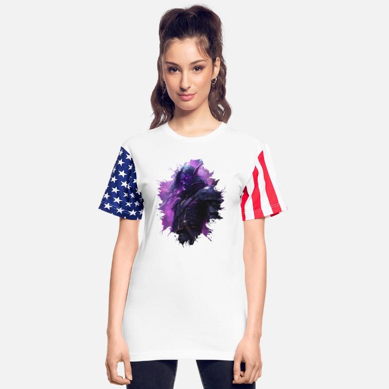 Dark Elf with Violet Magic and Power of Armor