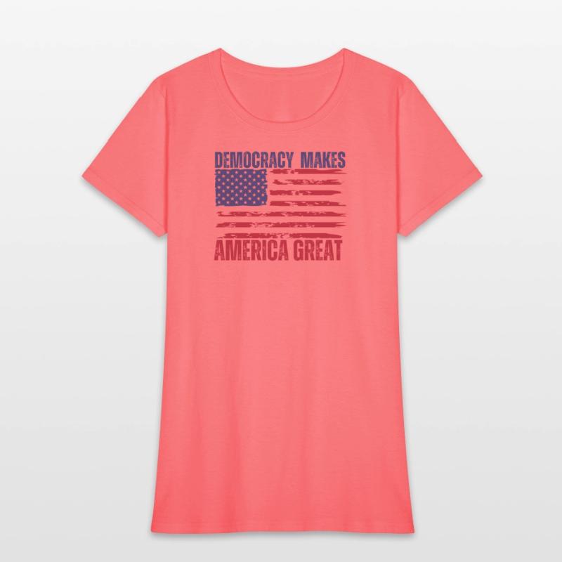 Democracy Makes America Great American Flag