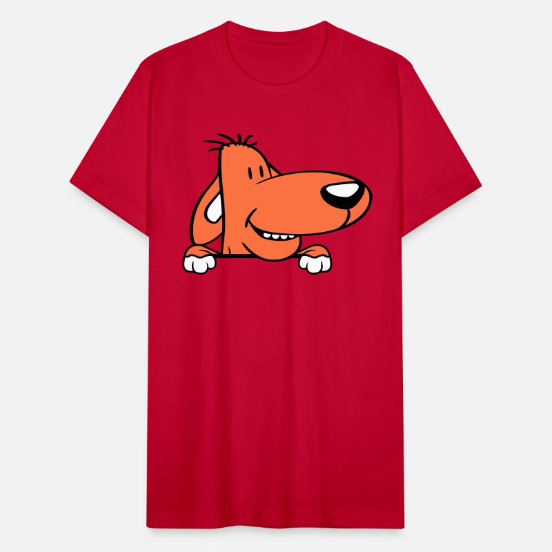 Dog Behind Wall Fence Sign Looks Funny Cheeky Cool