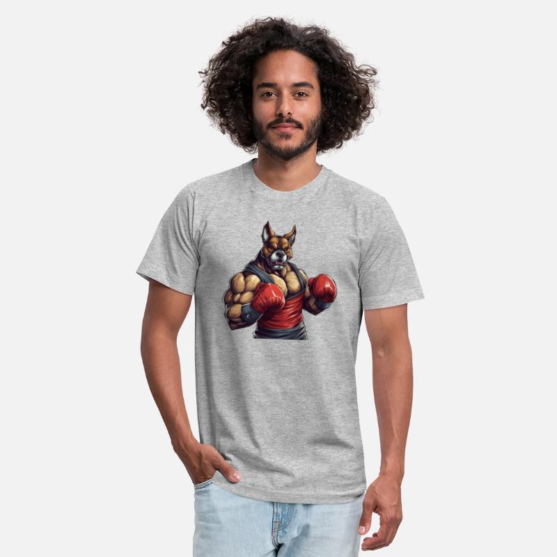 Dog with boxing glove