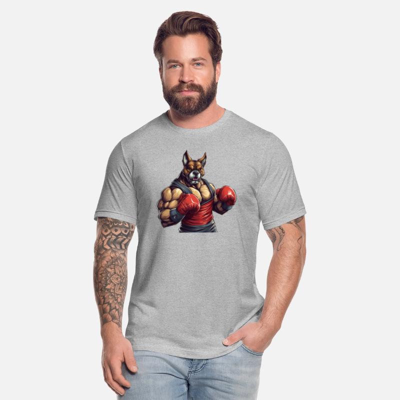 Dog with boxing glove