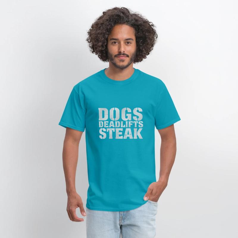 Dogs, Deadlift & Steak Funny Gym Fitness Dog Lover