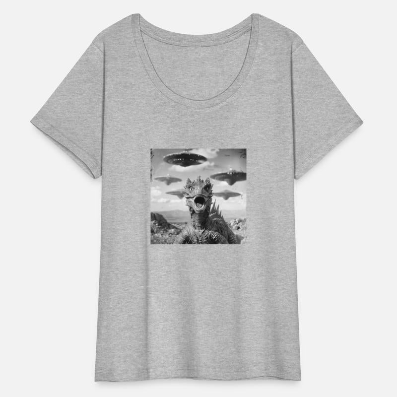 Dragon Selfie with UFO Weird 50s Photo