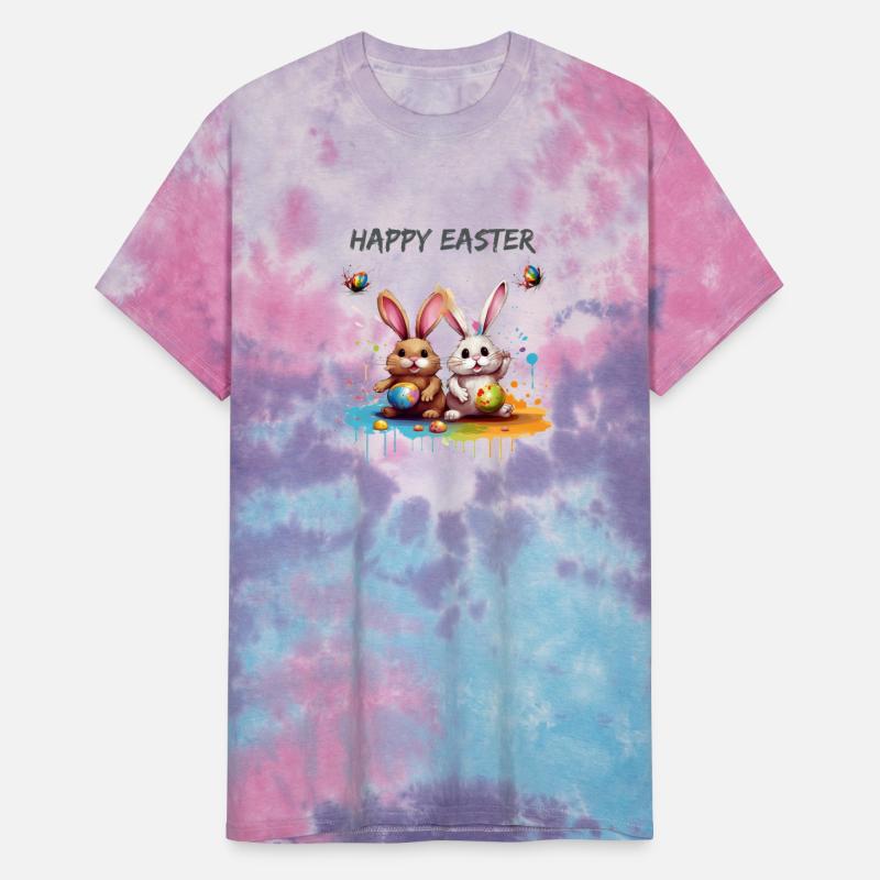 Easter Bunny Happy Easter Colored Eggs