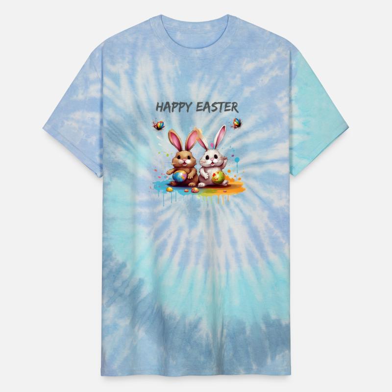 Easter Bunny Happy Easter Colored Eggs