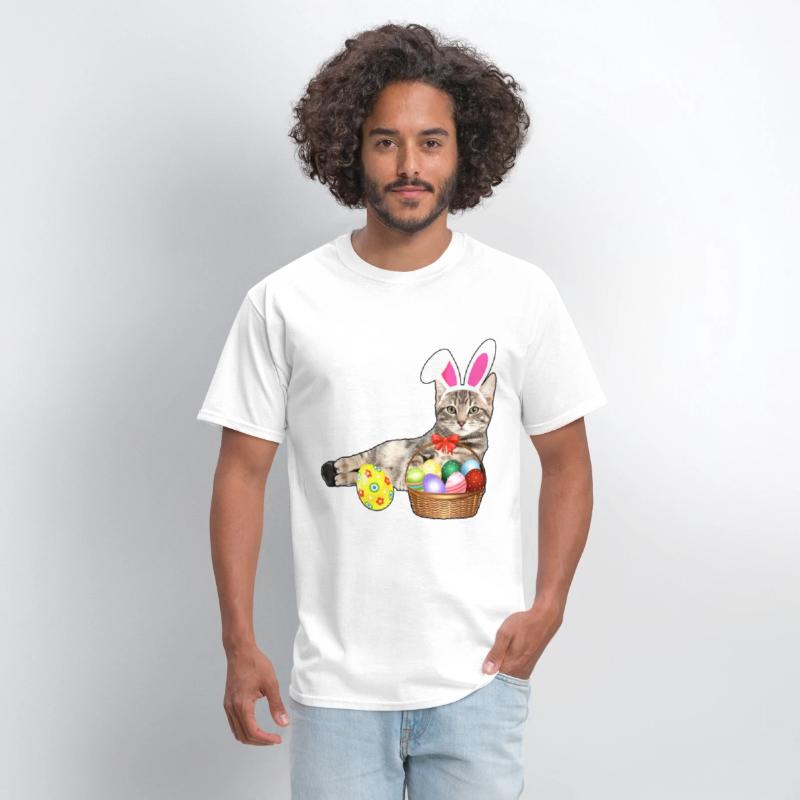 easter shirt cat funny bunny ears eggs gift cat