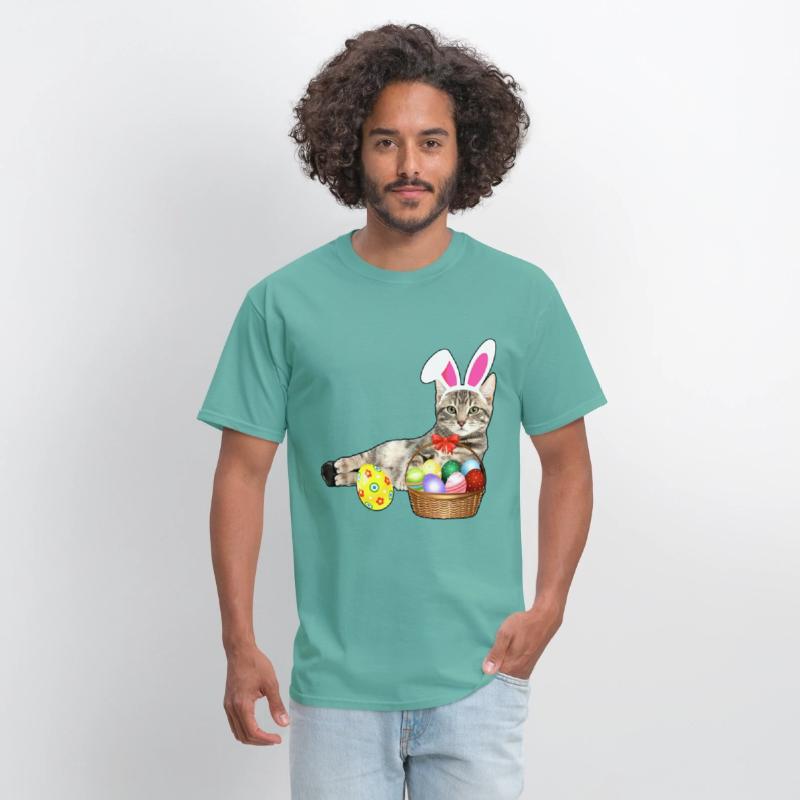 easter shirt cat funny bunny ears eggs gift cat