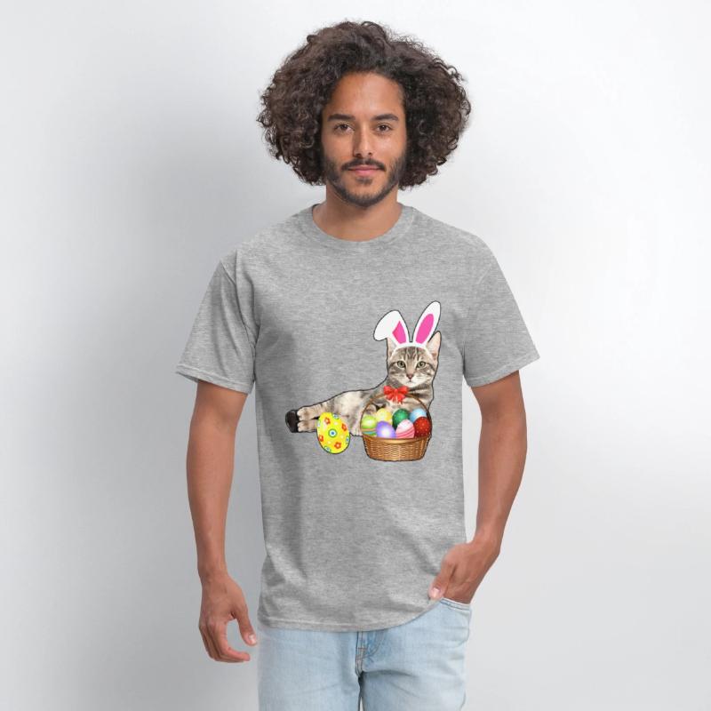 easter shirt cat funny bunny ears eggs gift cat