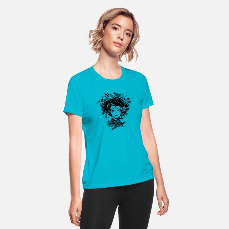 Elegant geisha with ornate ornaments