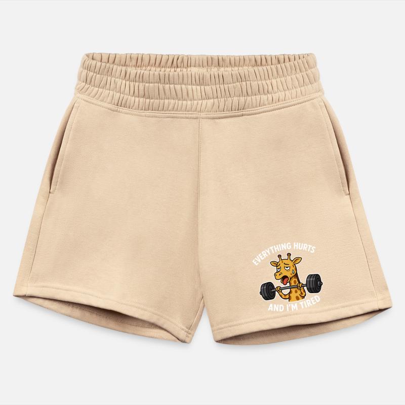 Exhausted Giraffe Lifting Weights Design