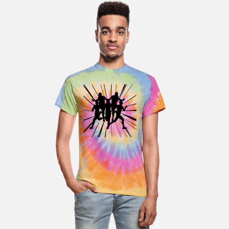 Fast runners at the finish line in competition