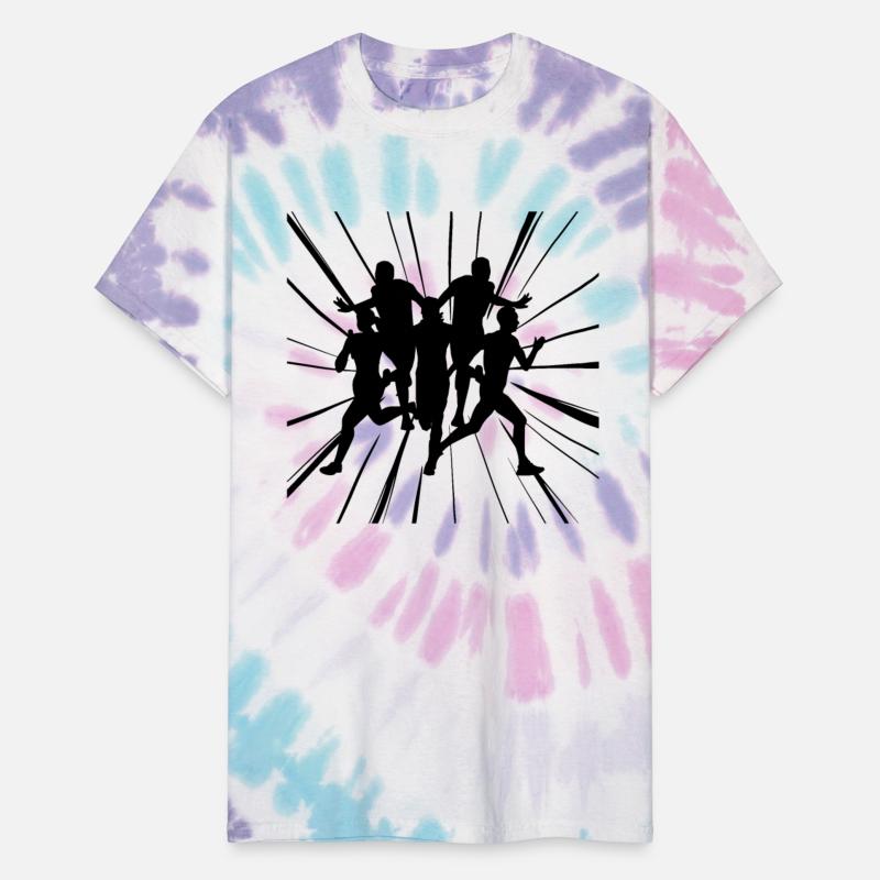 Fast runners at the finish line in competition