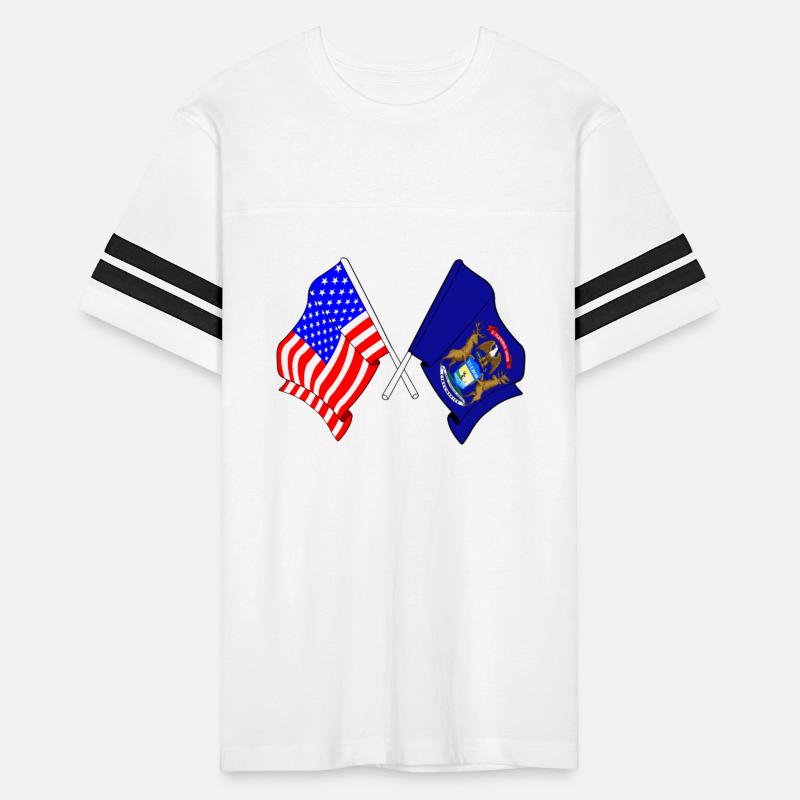 Flag USA and State Michigan Crossed