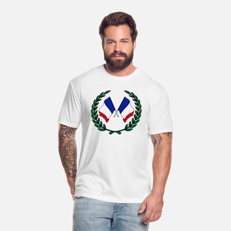 Flags France in laurel wreath