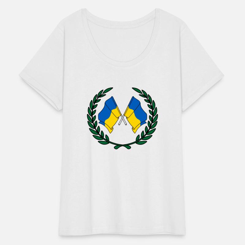 Flags Ukraine in laurel wreath