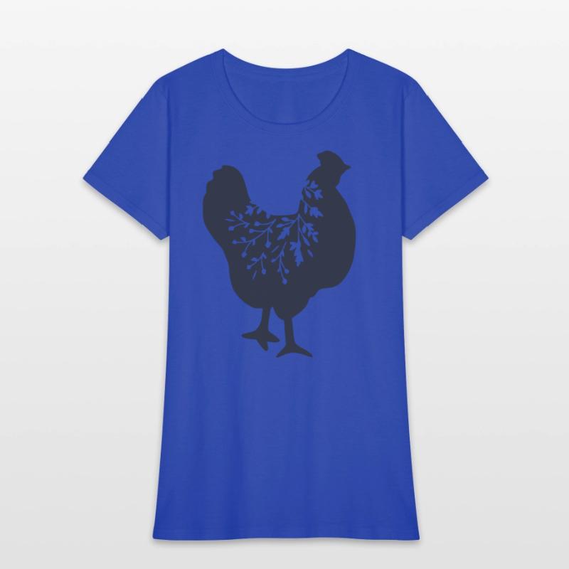 floral chicken silhouette, gift for chicken lovers
