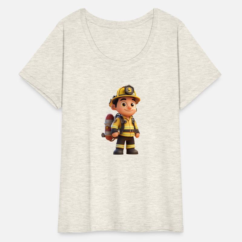 Friendly Firefighter Cartoon Character
