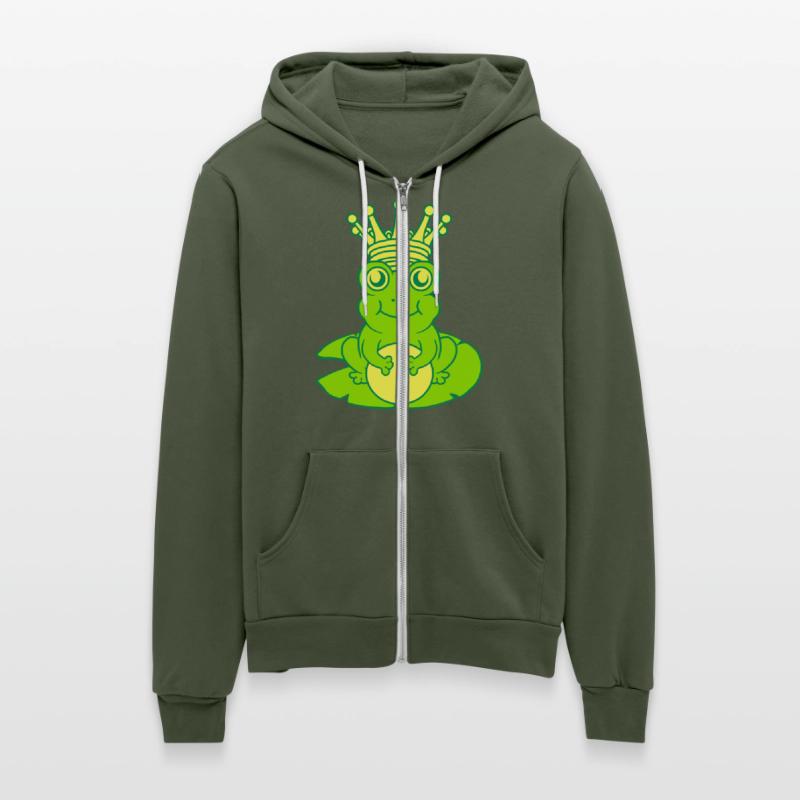 frog king sitting water lily