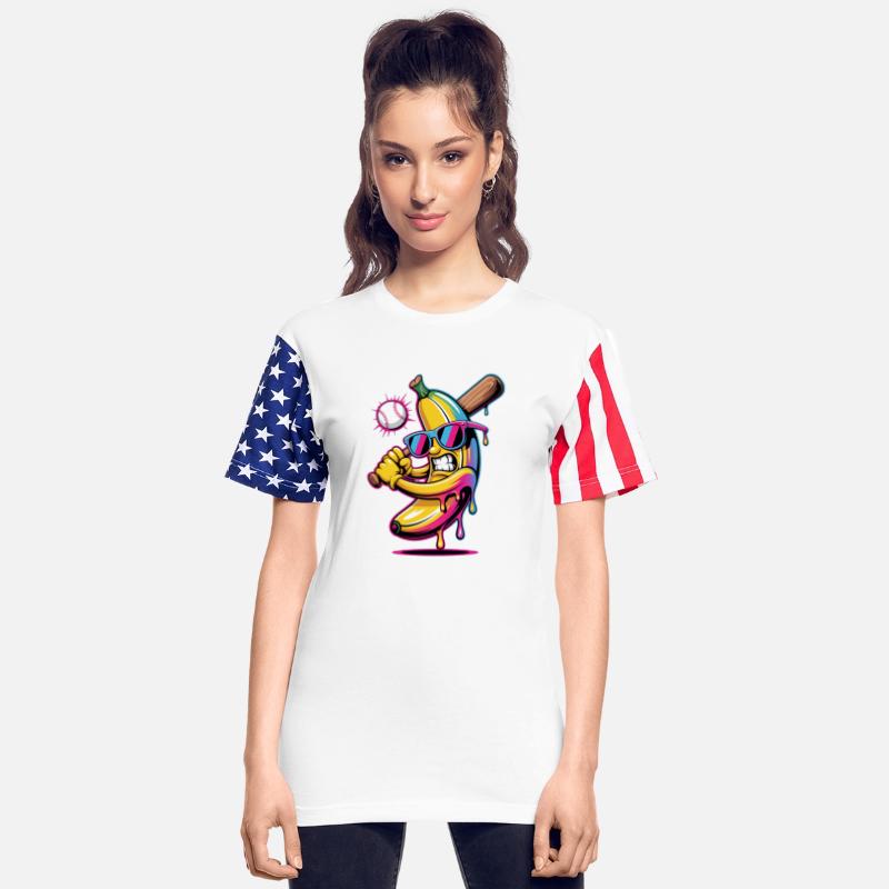 Funny Banana Swinging Baseball Humor Cartoon Drip