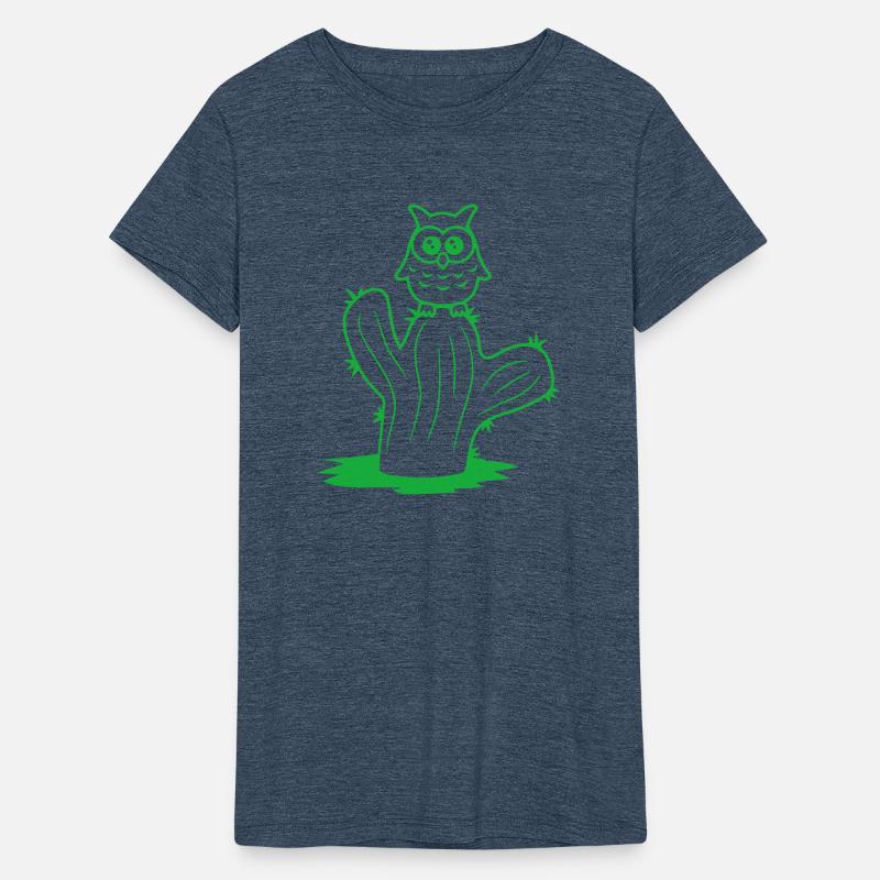 Funny Cactus Owl Sits Cactus Night Bird Cute Sweet