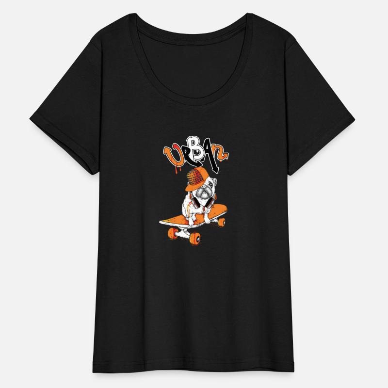 Funny pug on a skateboard Puppy wearing a cap