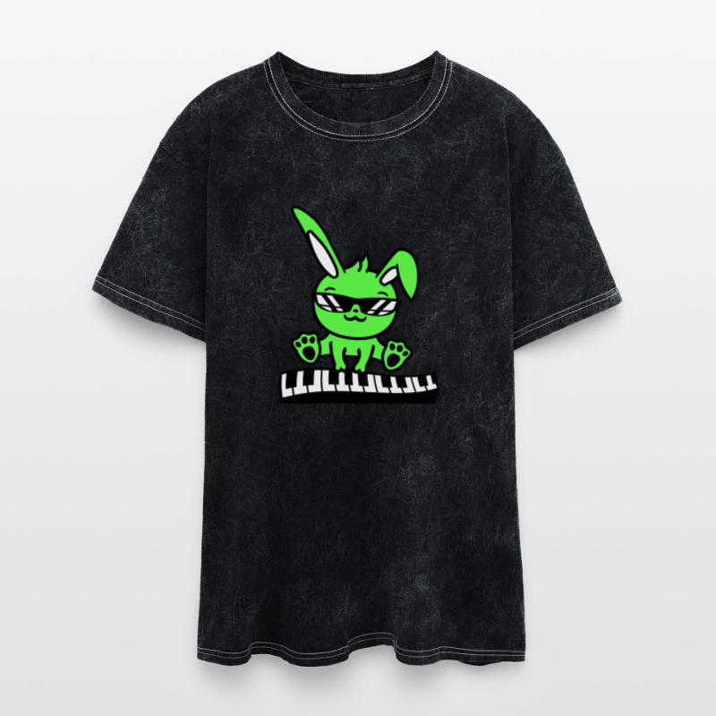 Funny Rabbit Easter Bunny Playing Keyboard Music