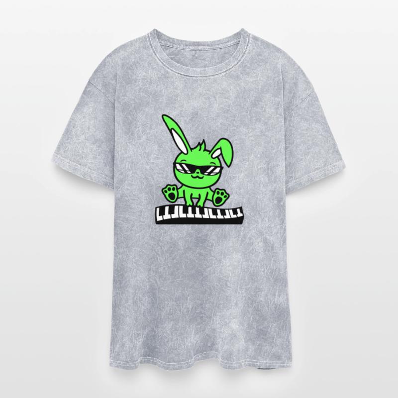 Funny Rabbit Easter Bunny Playing Keyboard Music