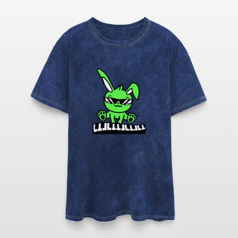 Funny Rabbit Easter Bunny Playing Keyboard Music