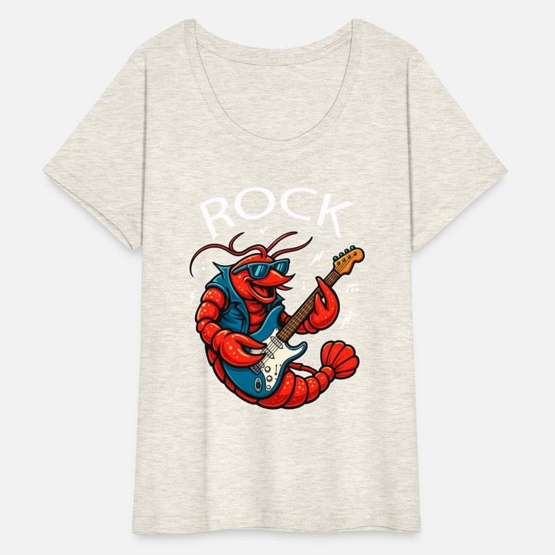 Funny Rock Lobster Playing Electric Guitar Cartoon