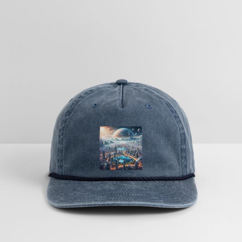 Futuristic Cityscape with Alien Planets Sci-Fi