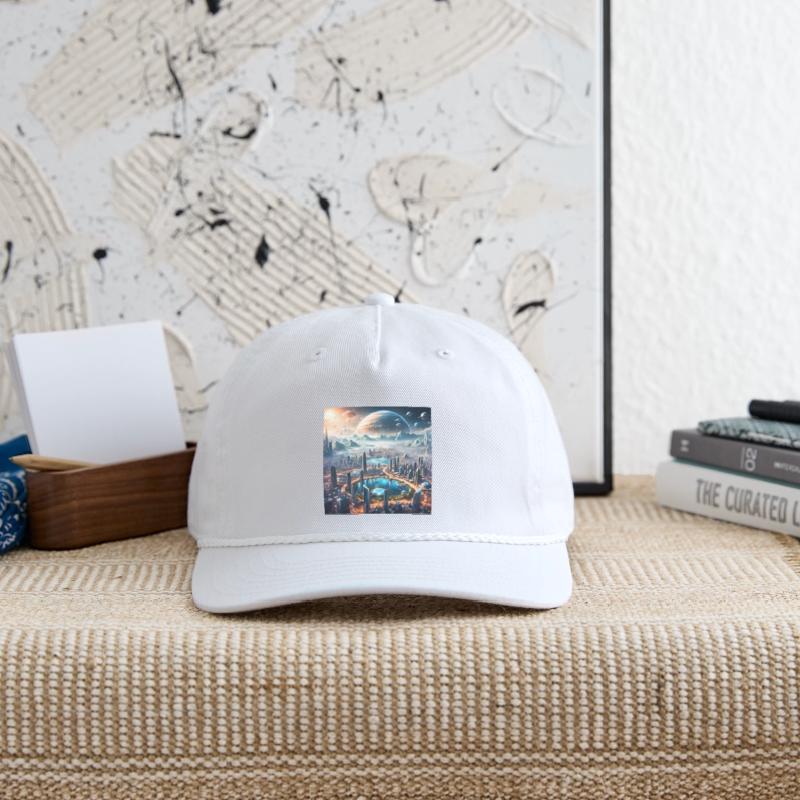 Futuristic Cityscape with Alien Planets Sci-Fi