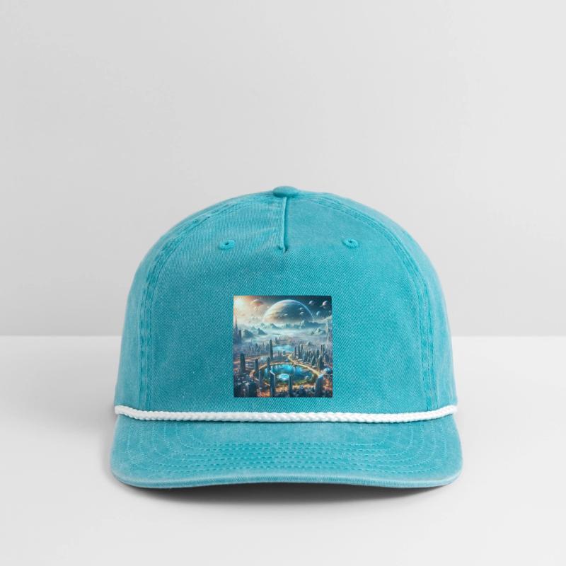 Futuristic Cityscape with Alien Planets Sci-Fi