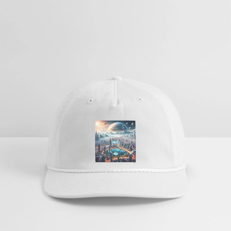 Futuristic Cityscape with Alien Planets Sci-Fi