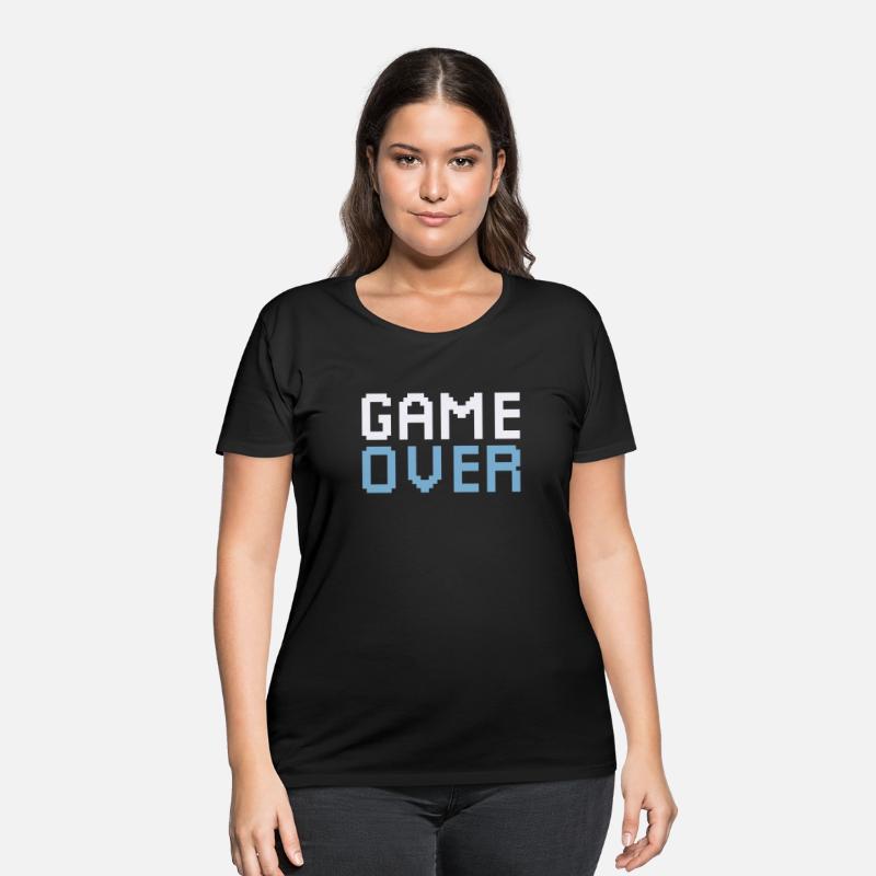 Game Over White and Blue over Black Retro Pixelart
