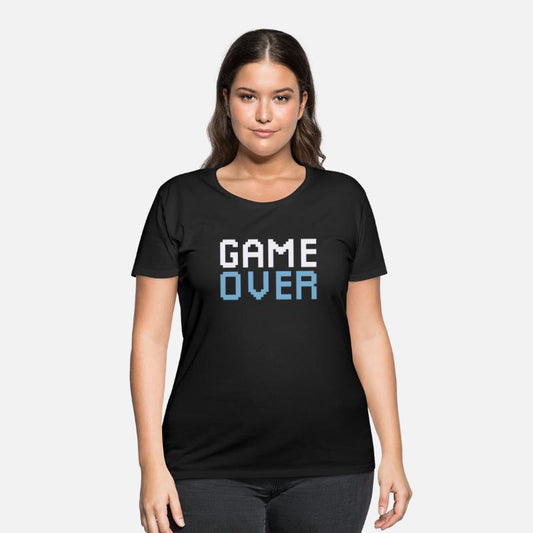 Game Over White and Blue over Black Retro Pixelart