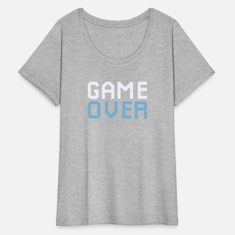 Game Over White and Blue over Black Retro Pixelart