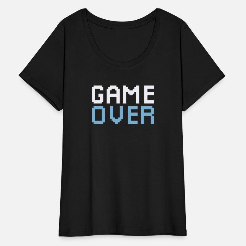 Game Over White and Blue over Black Retro Pixelart